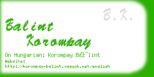 balint korompay business card